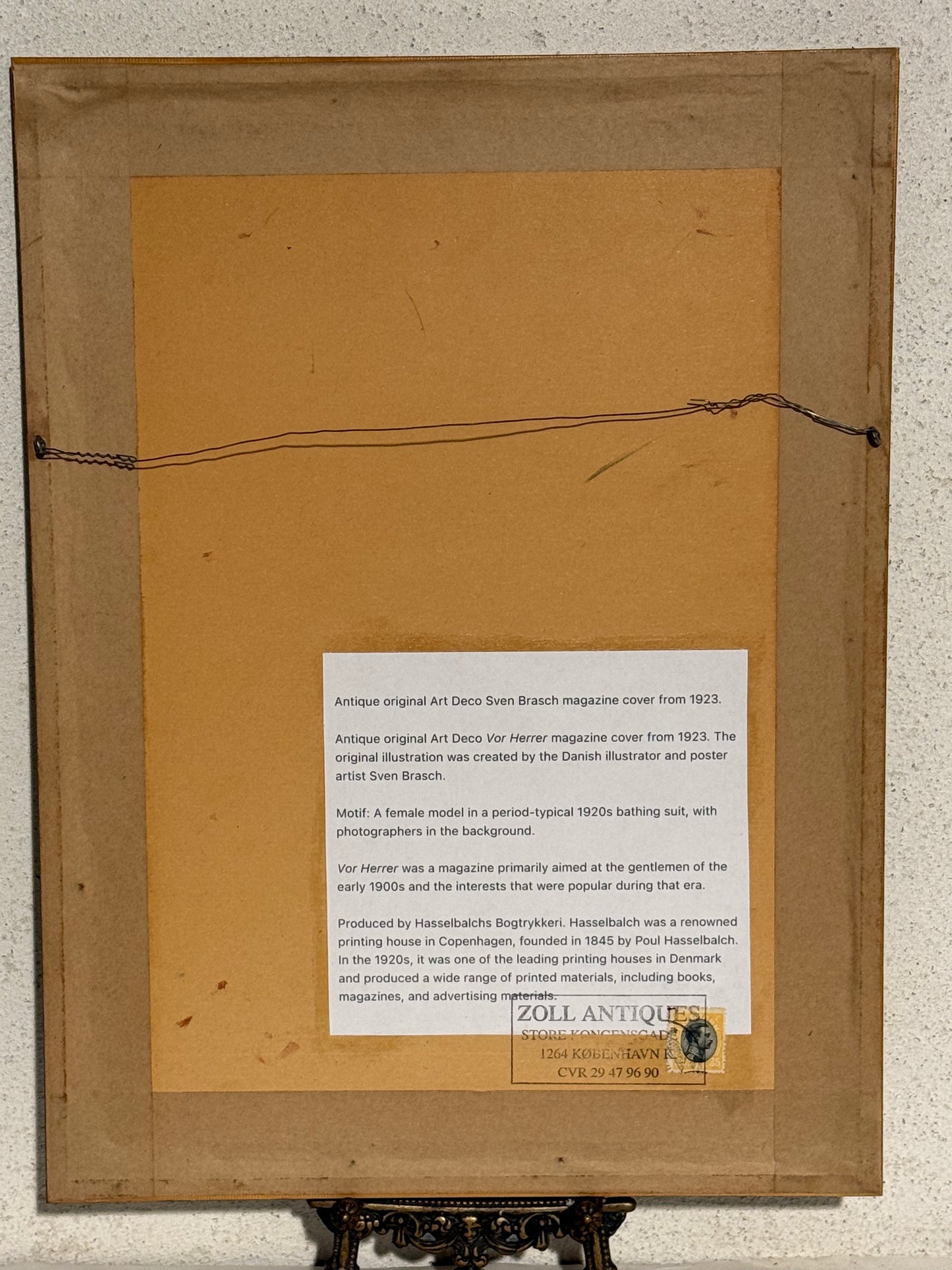 Antik original Art Deco Sven Brasch magasin forside, fra 1923