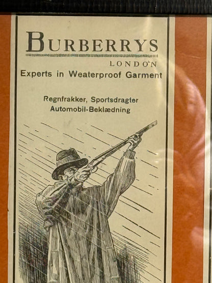 Antikke 2 stk originale BURBERRYS tøj reklamer, fra 1919