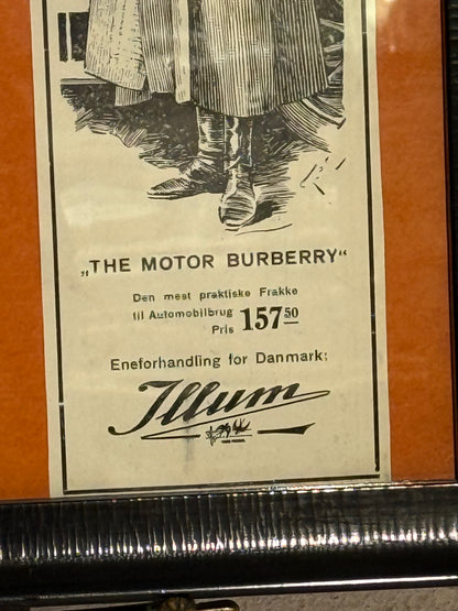 Antikke 2 stk originale BURBERRYS tøj reklamer, fra 1919