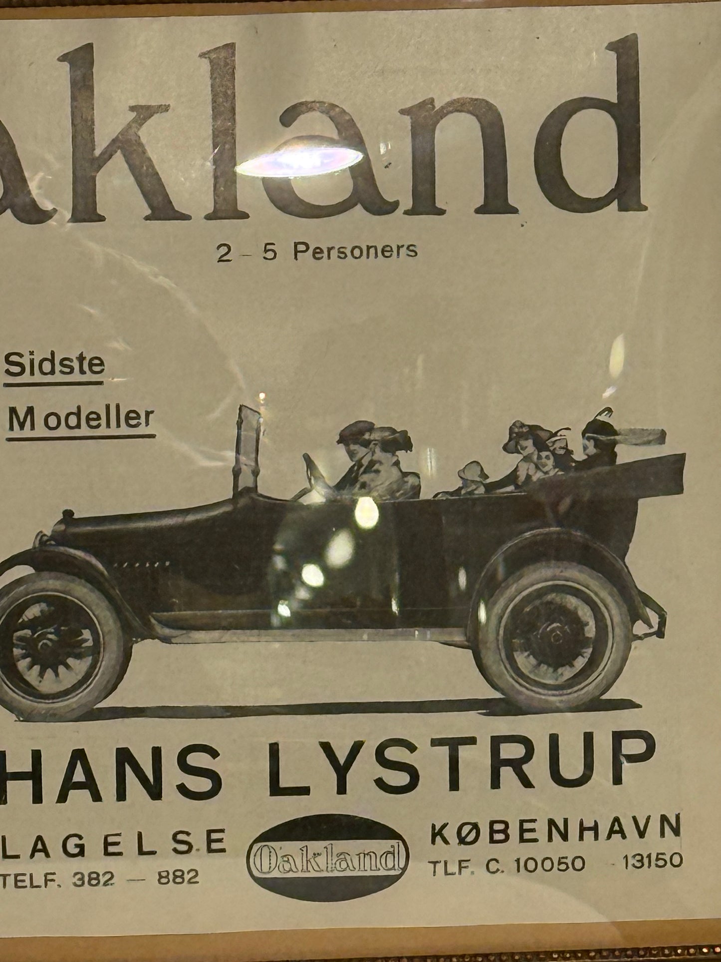 Antik original Oakland Automobil reklame, fra 1923