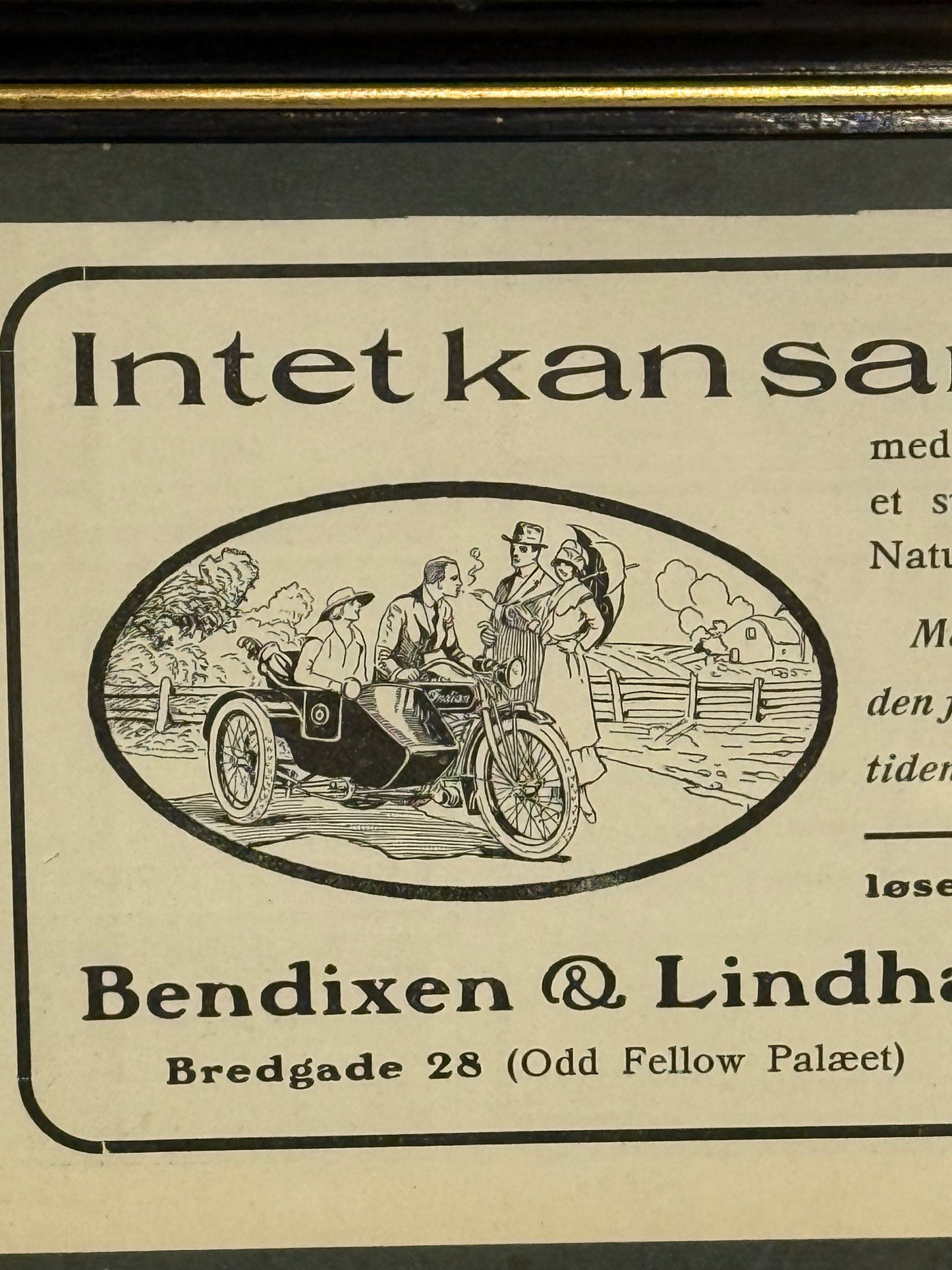 Antik original INDIAN motorcykel reklame, fra 1919