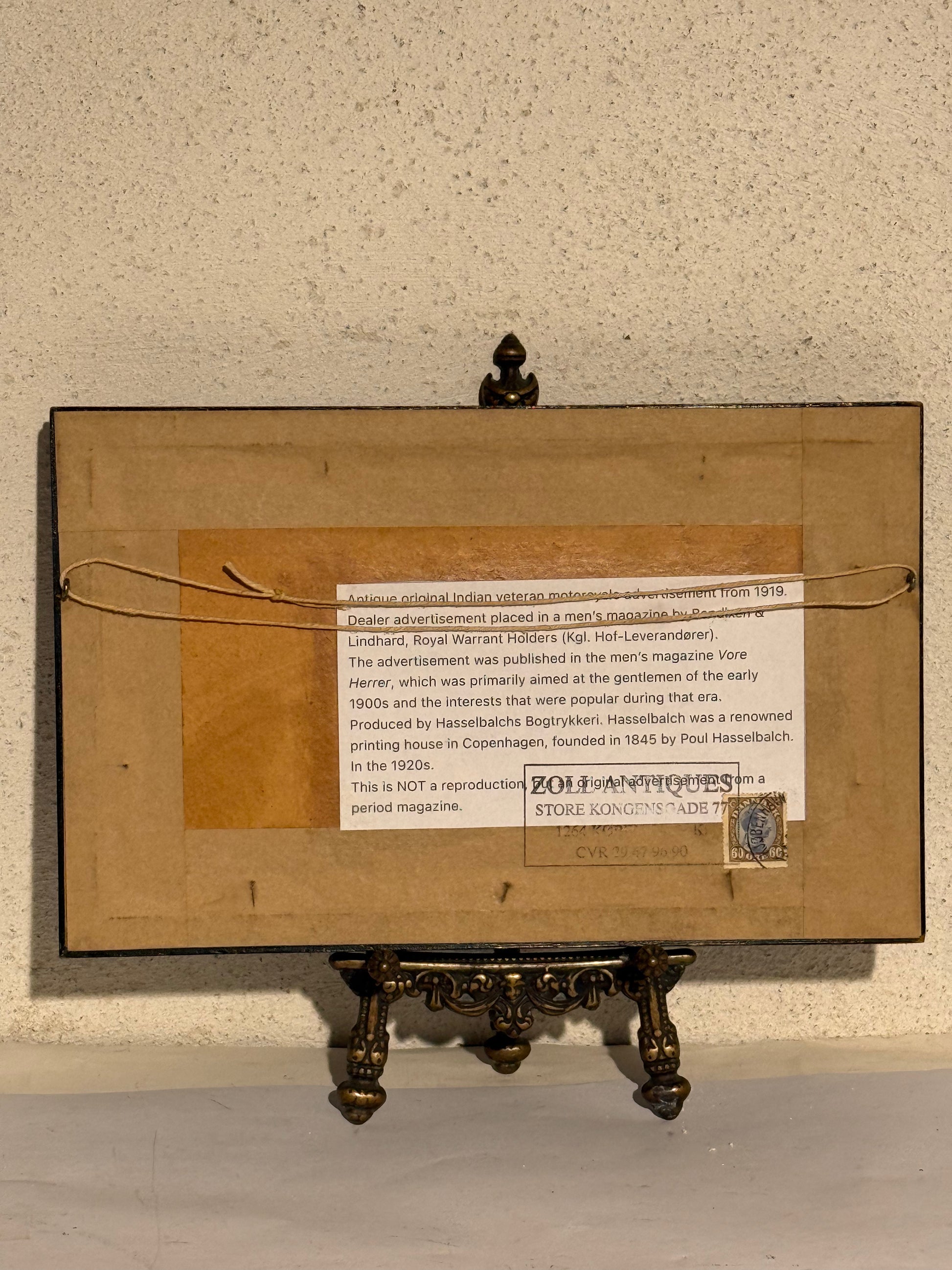 Indian motorcykel reklame fra 1919