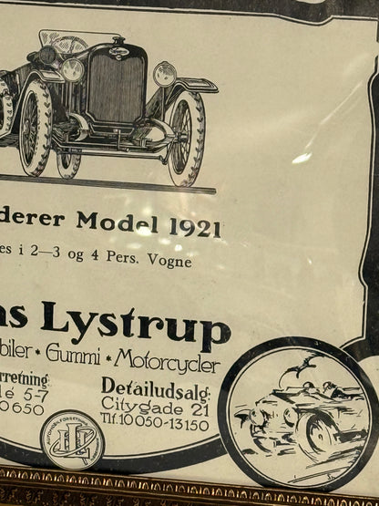 Antik original Wanderer Automobil reklame, fra 1921