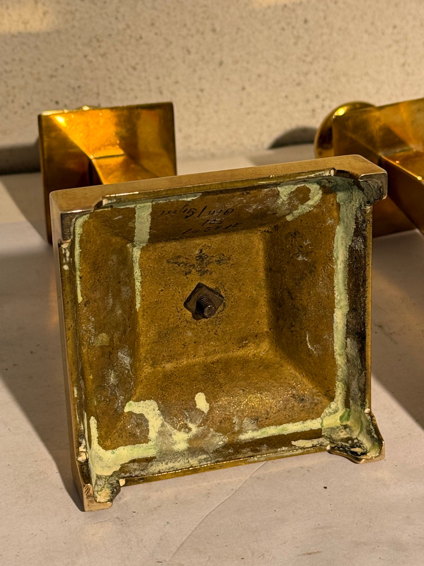 Art deco messing lysestager. Fra start 20.Årh