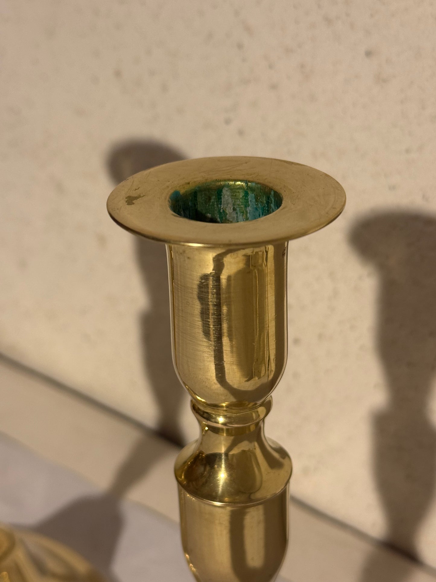 Midt 20.Årh. klassiske messing lysestager. ældre stil