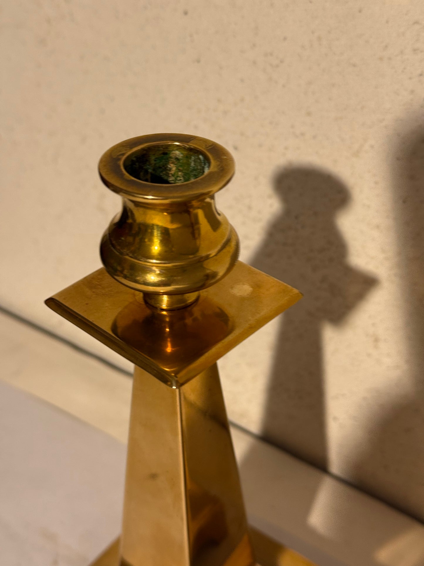 Art deco messing lysestager. Fra start 20.Årh