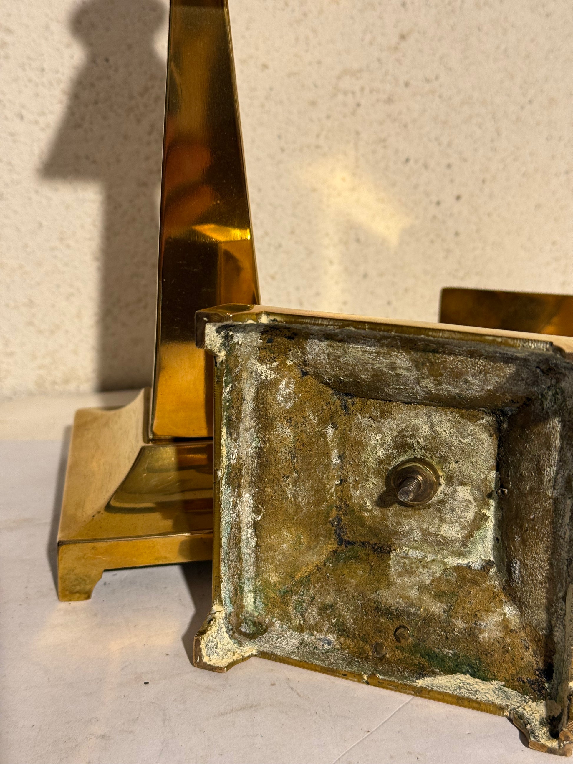 Art deco messing lysestager. Fra start 20.Årh