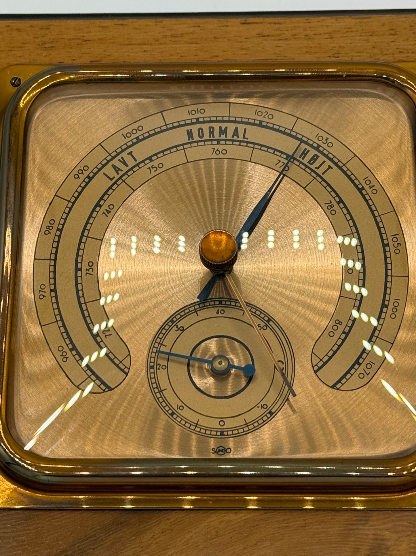 Vintage Sundo Barometer med thermometer. Tyskland, midt 20.Årh