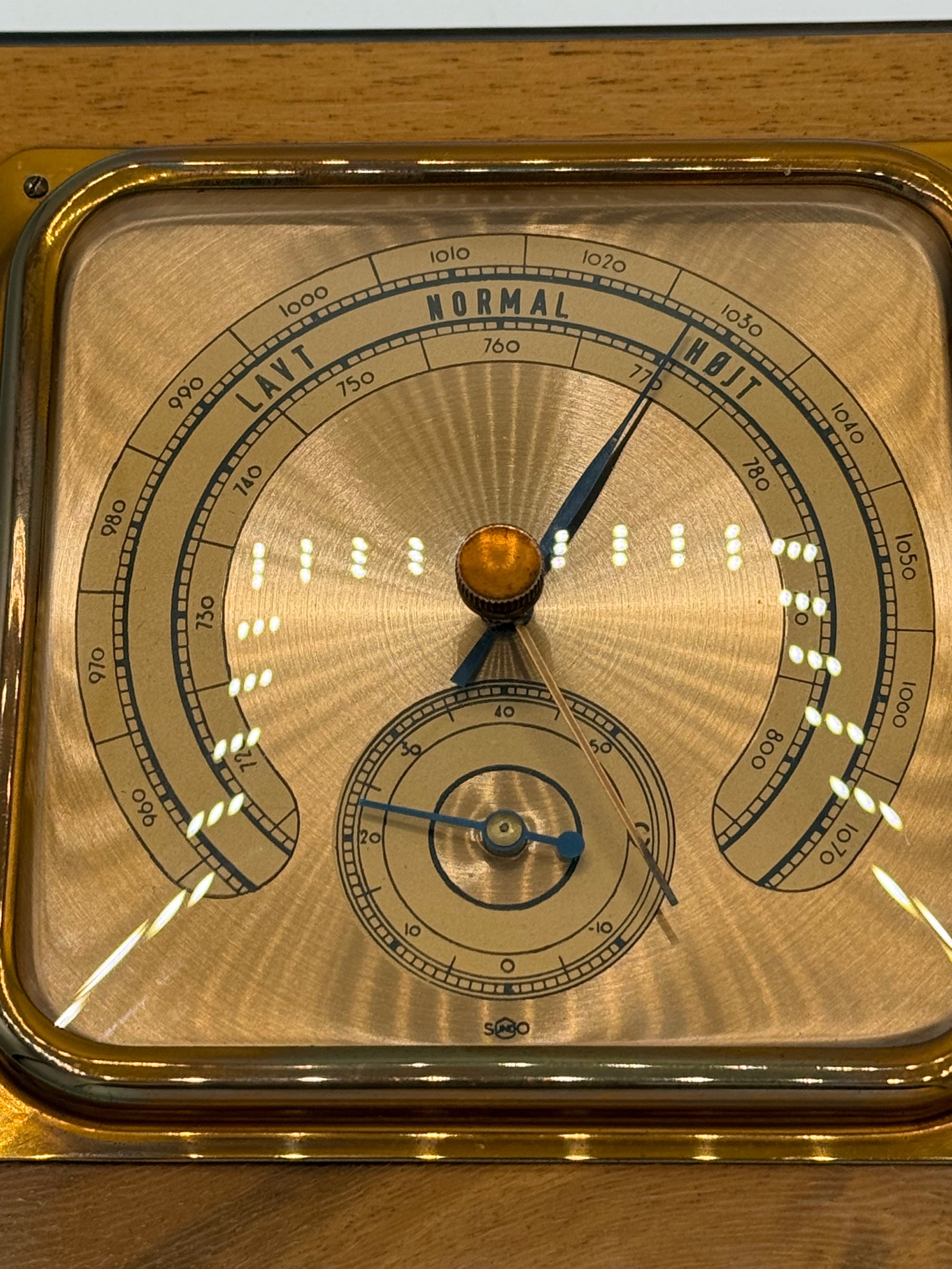 Vintage Sundo Barometer med thermometer. Tyskland, midt 20.Årh