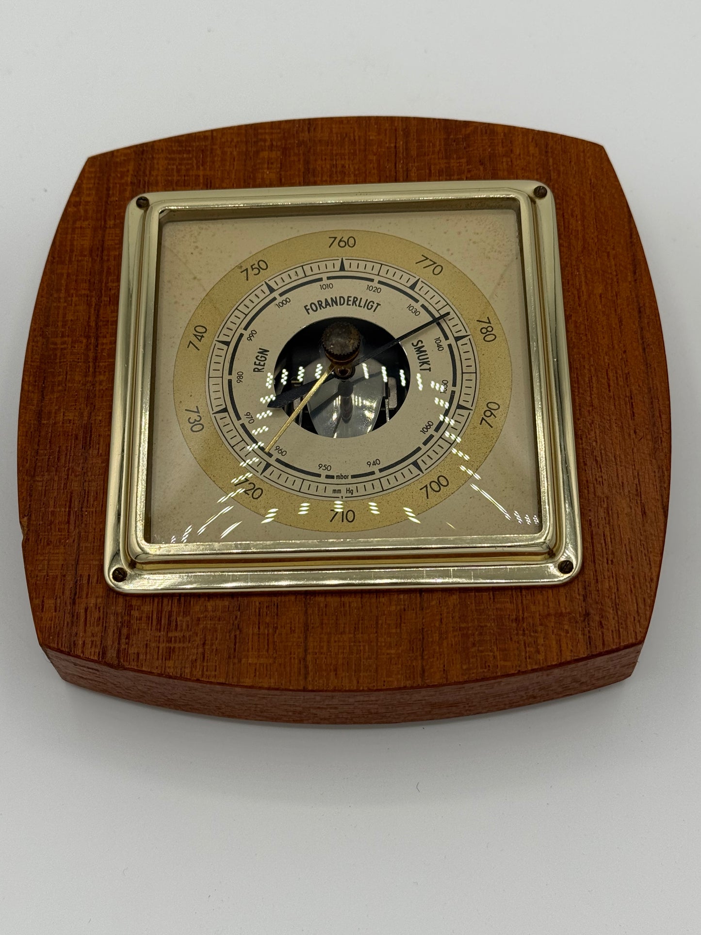 Vintage Barometer i teak. Midt 20.Årh