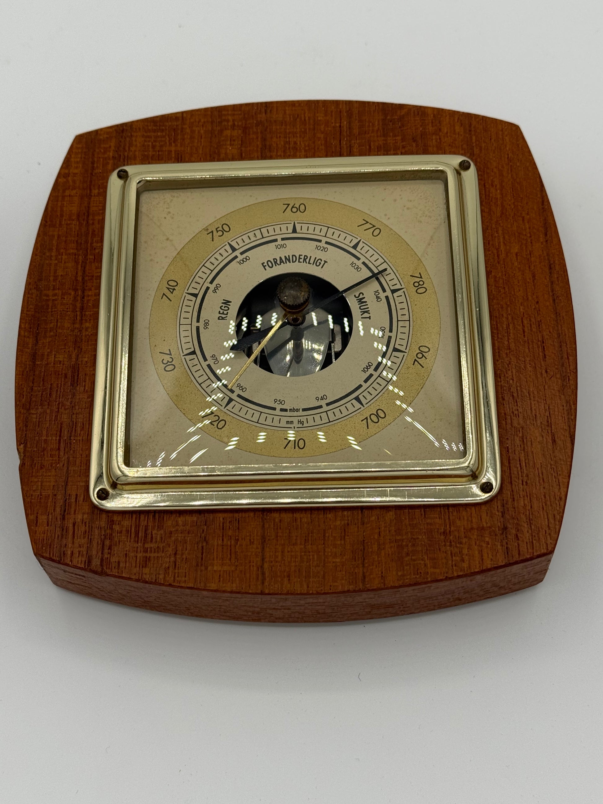 Vintage Barometer i teak. Midt 20.Årh