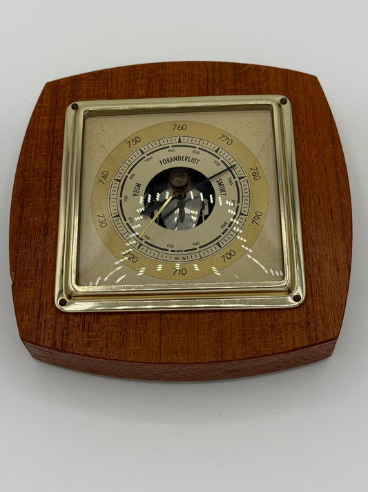Vintage Barometer i teak. Midt 20.Årh