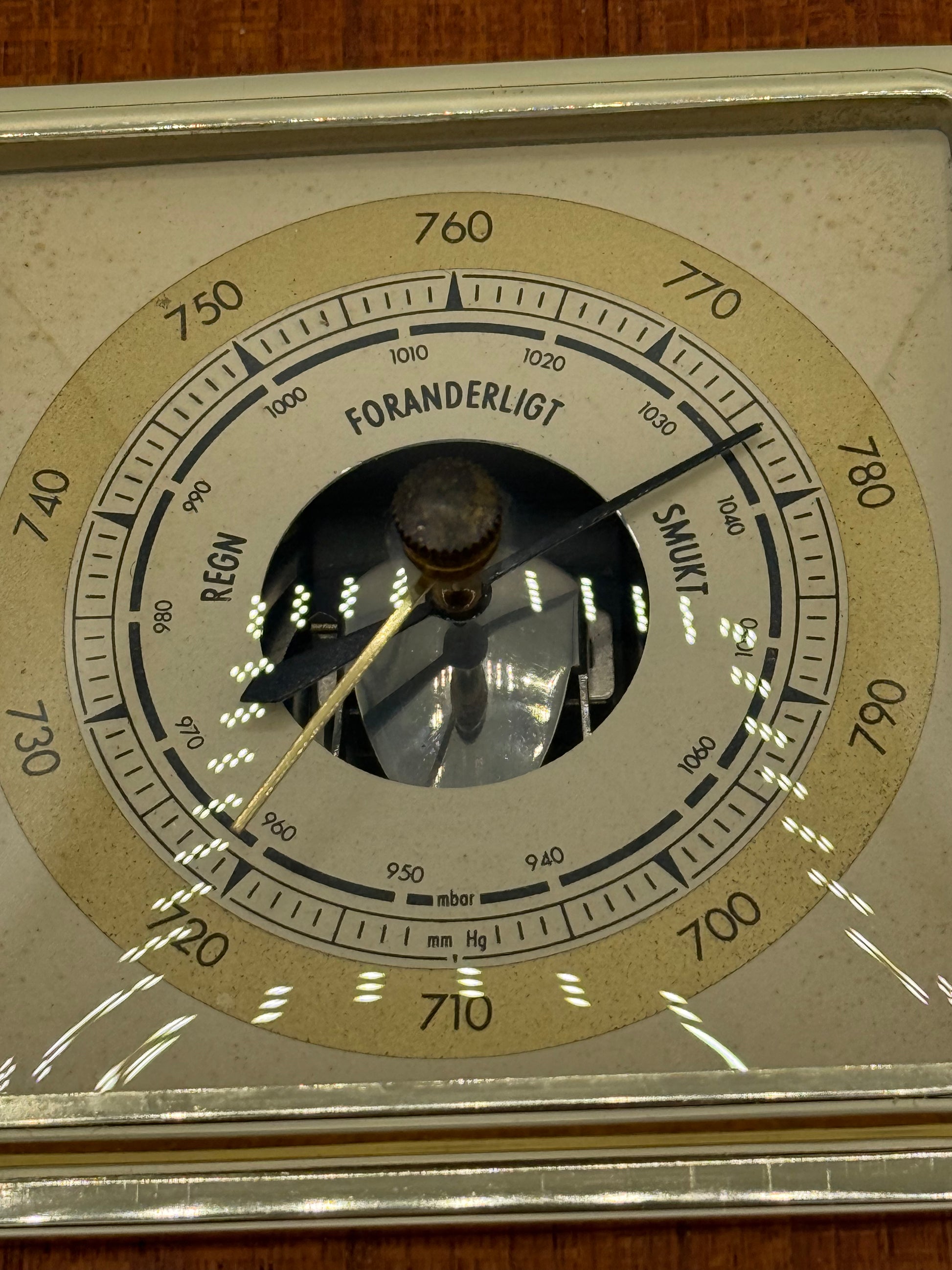 Vintage Barometer i teak. Midt 20.Årh