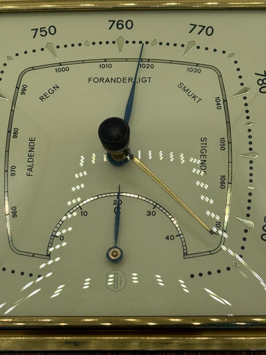 Vintage SBF Vejrstation. Barometer m.m. Danmark, midt 20.Årh