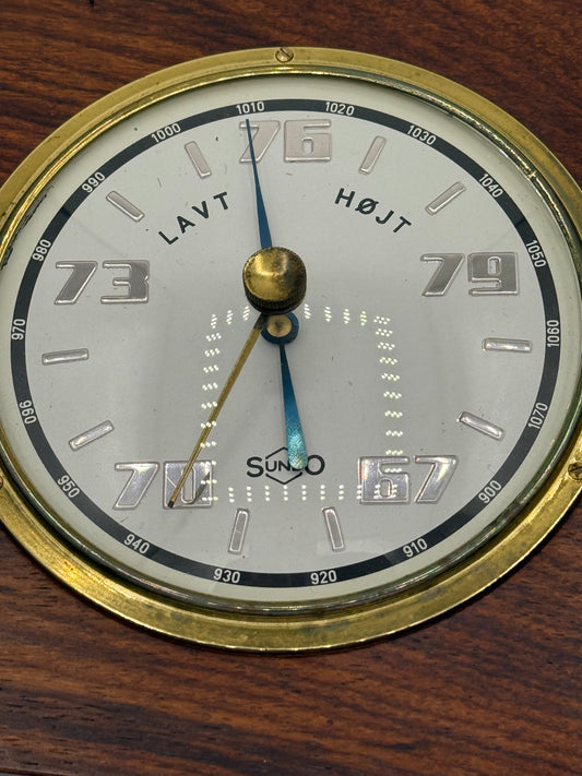 Vintage Sundo Barometer med thermometer. Tyskland, midt 20.Årh
