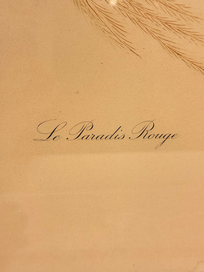 Le Paradis Rouge. Antique French copper engraving from the 19th century