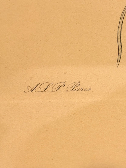 Le Paradis Rouge. Antique French copper engraving from the 19th century