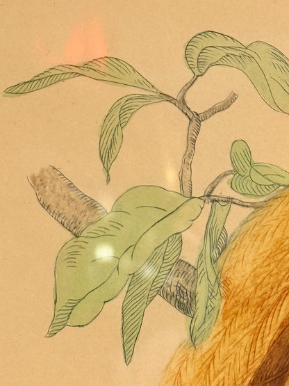 Le Paradis Rouge. Antique French copper engraving from the 19th century