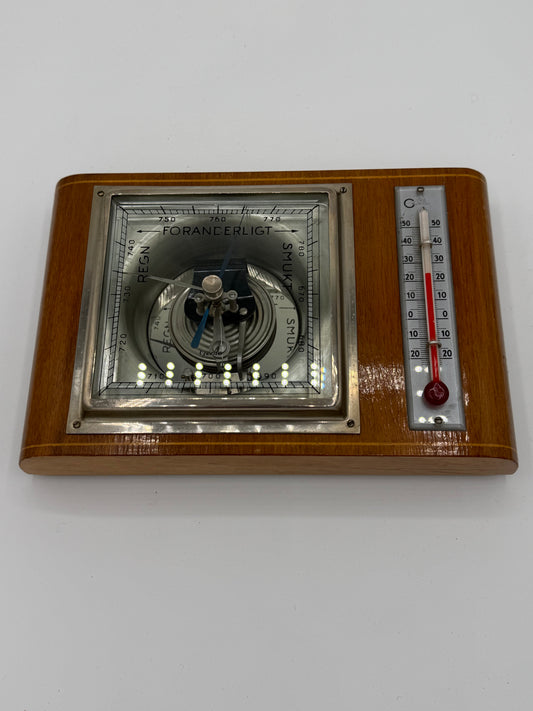 Art Deco Genia Barometer med thermometer. Start/midt 20.Årh