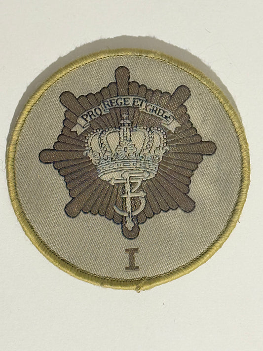 Den Kgl. Livgarde 1.Bataljon felt stofmærke.