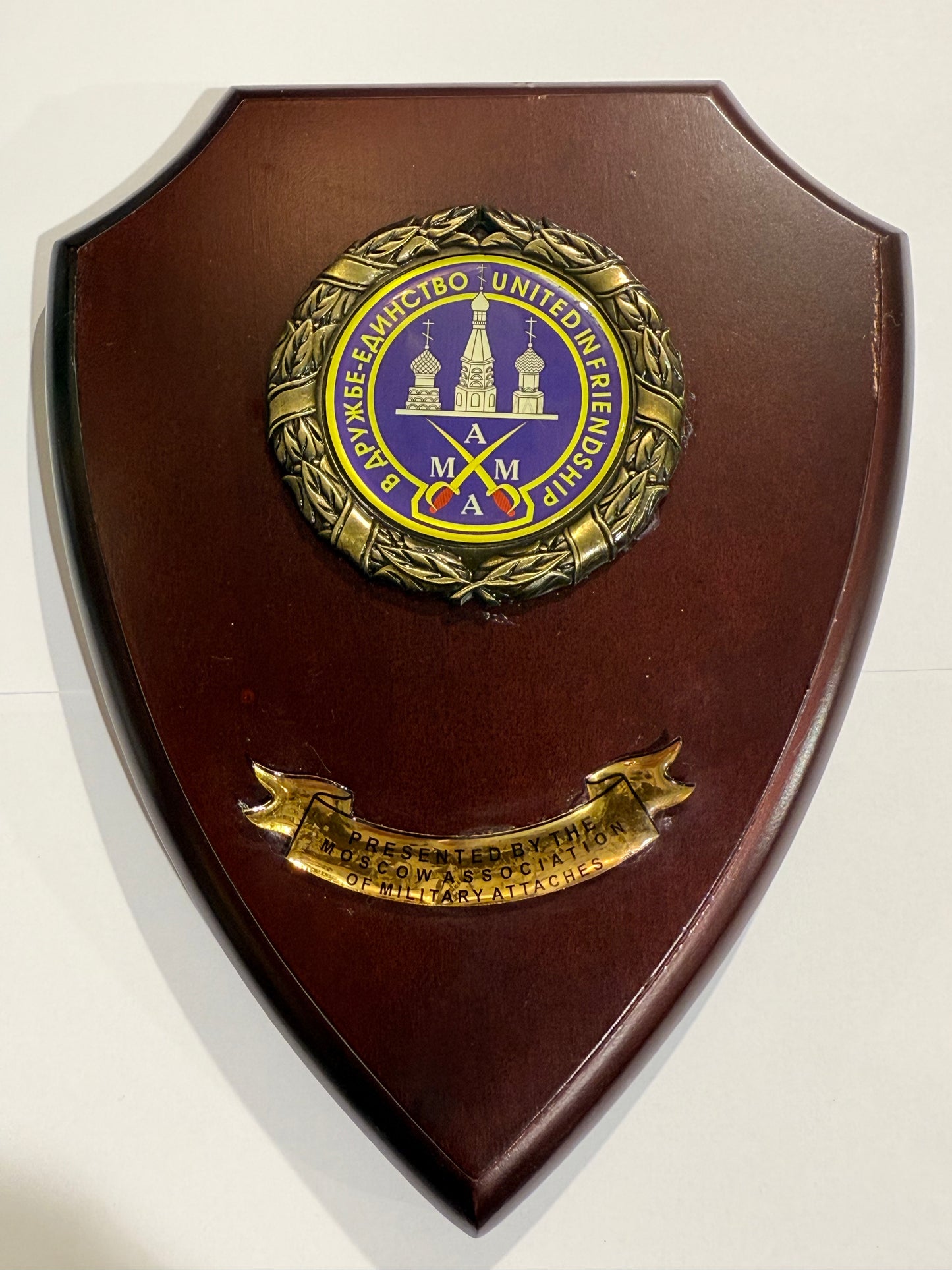 Moscow Ass. Of Military Attaches skjold / plakette