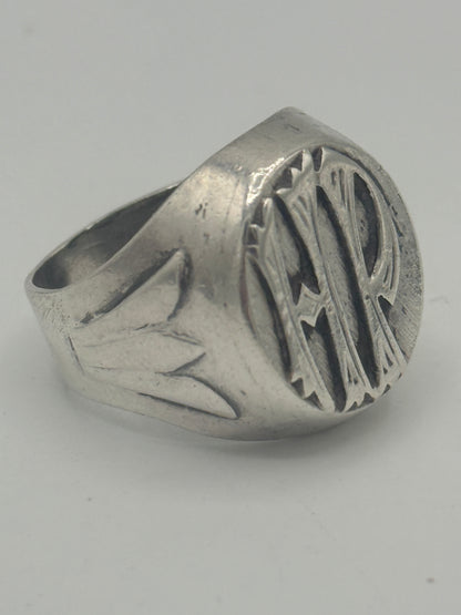 Vintage sterling sølv signet herre ring. Fra midt 1900 tallet