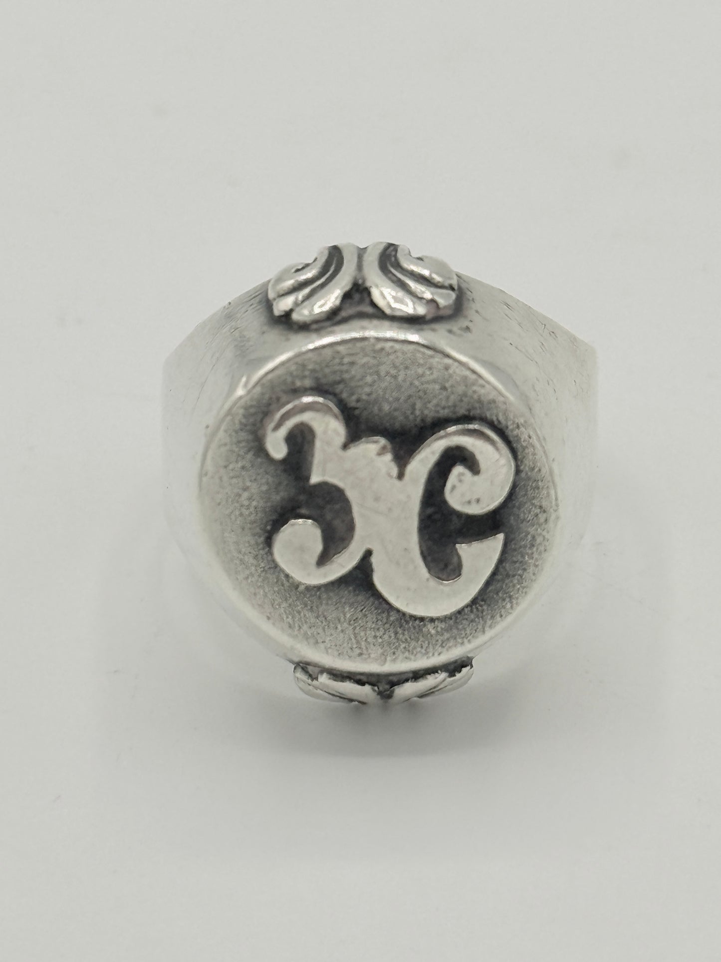 Vintage sterling sølv signet herre ring. Fra midt 1900 tallet