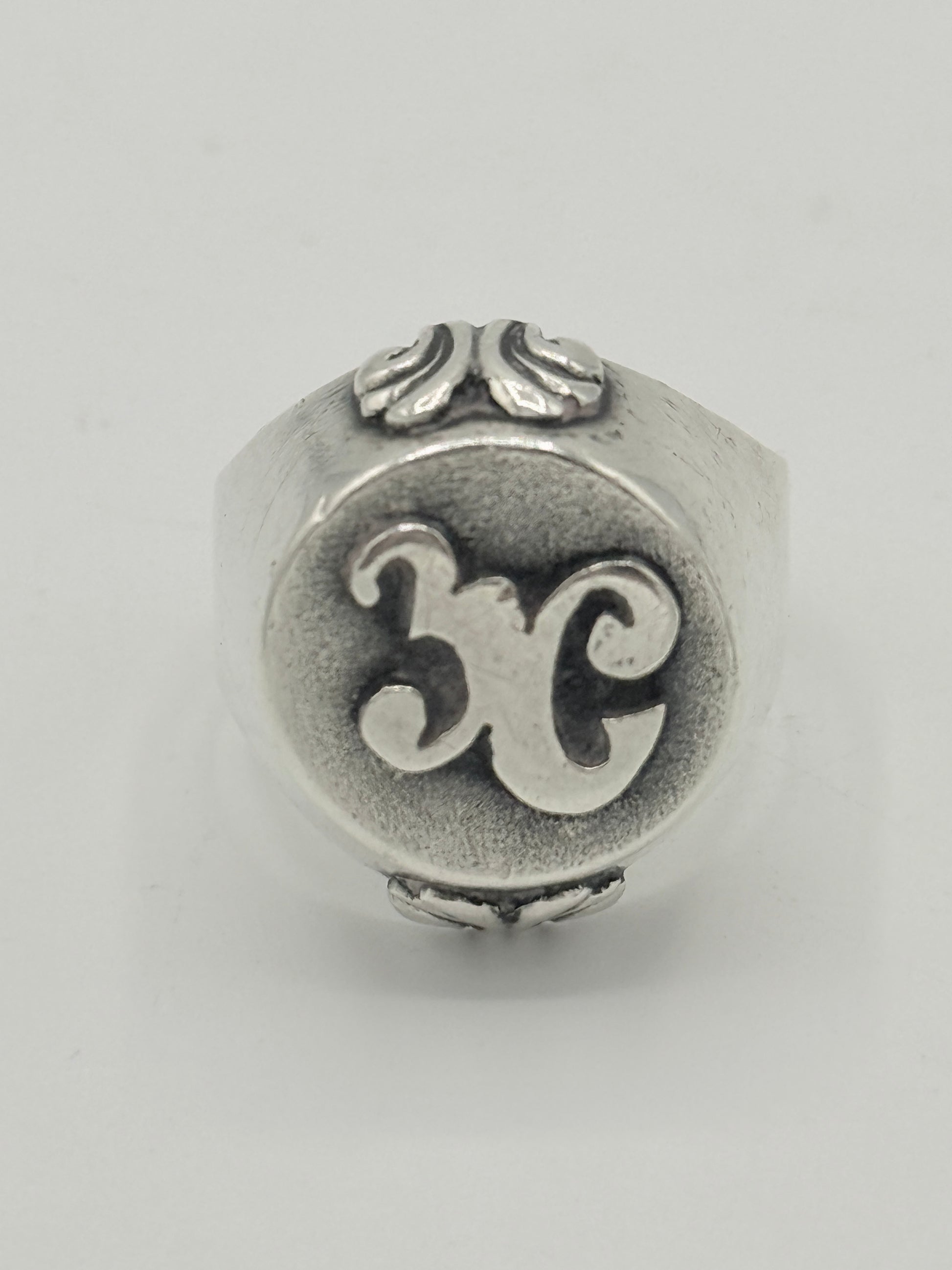 Vintage sterling sølv signet herre ring. Fra midt 1900 tallet