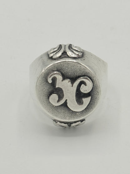 Vintage sterling sølv signet herre ring. Fra midt 1900 tallet
