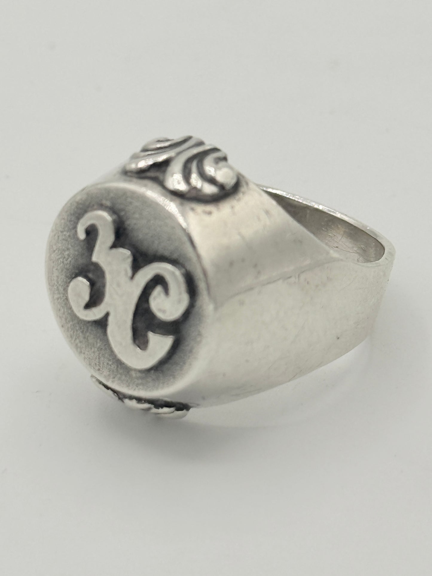 Vintage sterling sølv signet herre ring. Fra midt 1900 tallet