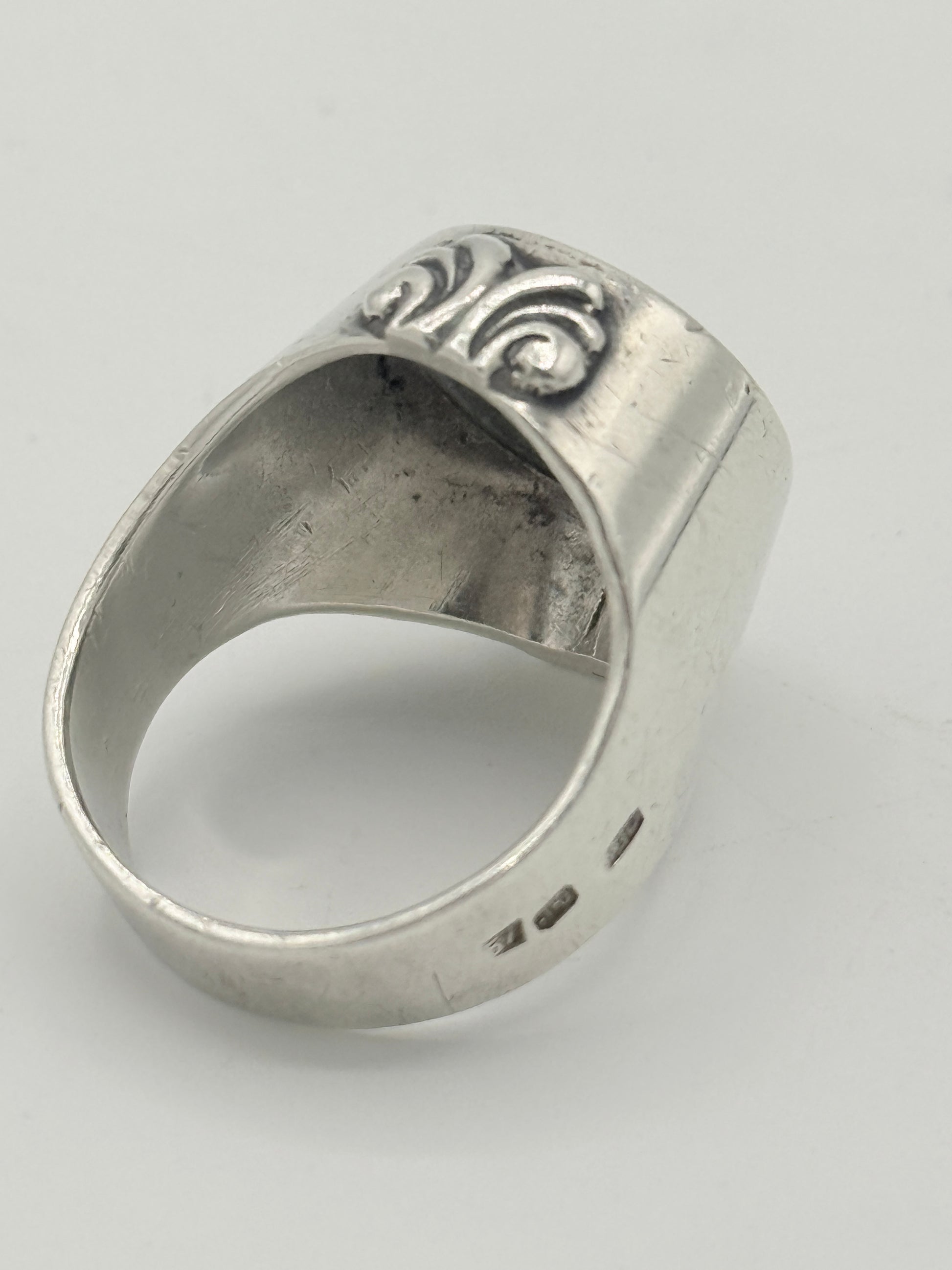 Vintage sterling sølv signet herre ring. Fra midt 1900 tallet