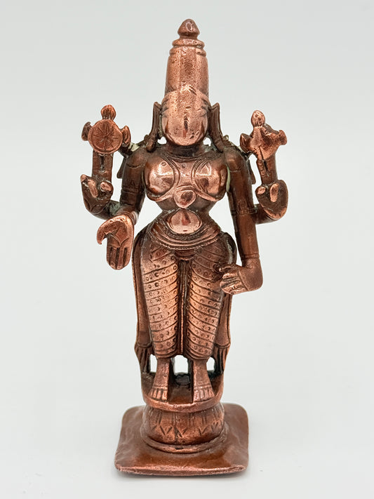 Antik Vishnu kobber statue. Indien. Fra 16.-18. Århundrede