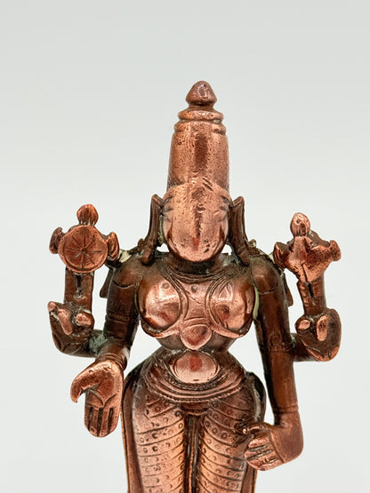 Antik Vishnu kobber statue. Indien. Fra 16.-18. Århundrede