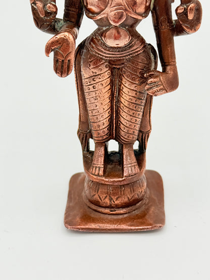 Antik Vishnu kobber statue. Indien. Fra 16.-18. Århundrede.