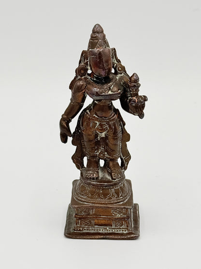 Antik Shri Lakshmi kobber statue. Indien. Fra 17.-19. Århundrede