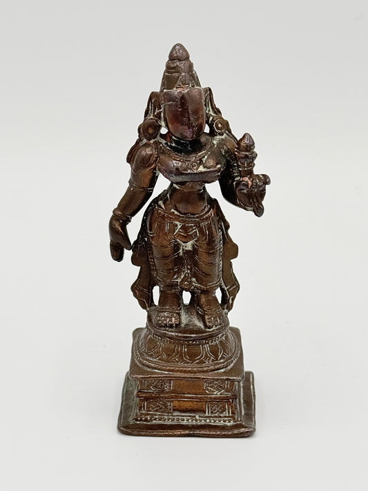Antik Shri Lakshmi kobber statue. Indien. Fra 17.-19. Århundrede