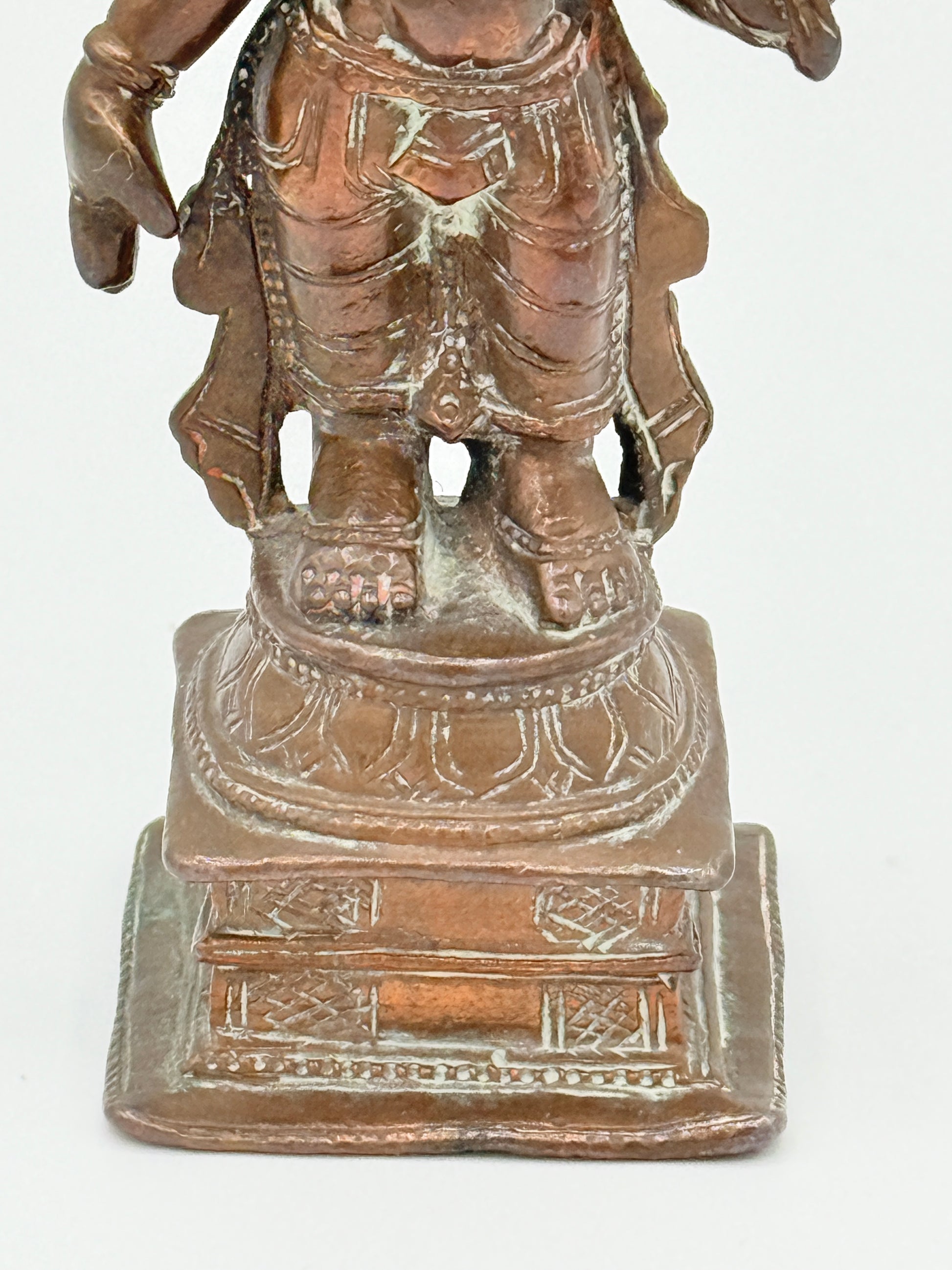Antik Shri Lakshmi kobber statue. Indien. Fra 17.-19. Århundrede