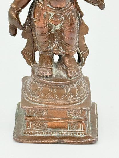 Antik Shri Lakshmi kobber statue. Indien. Fra 17.-19. Århundrede
