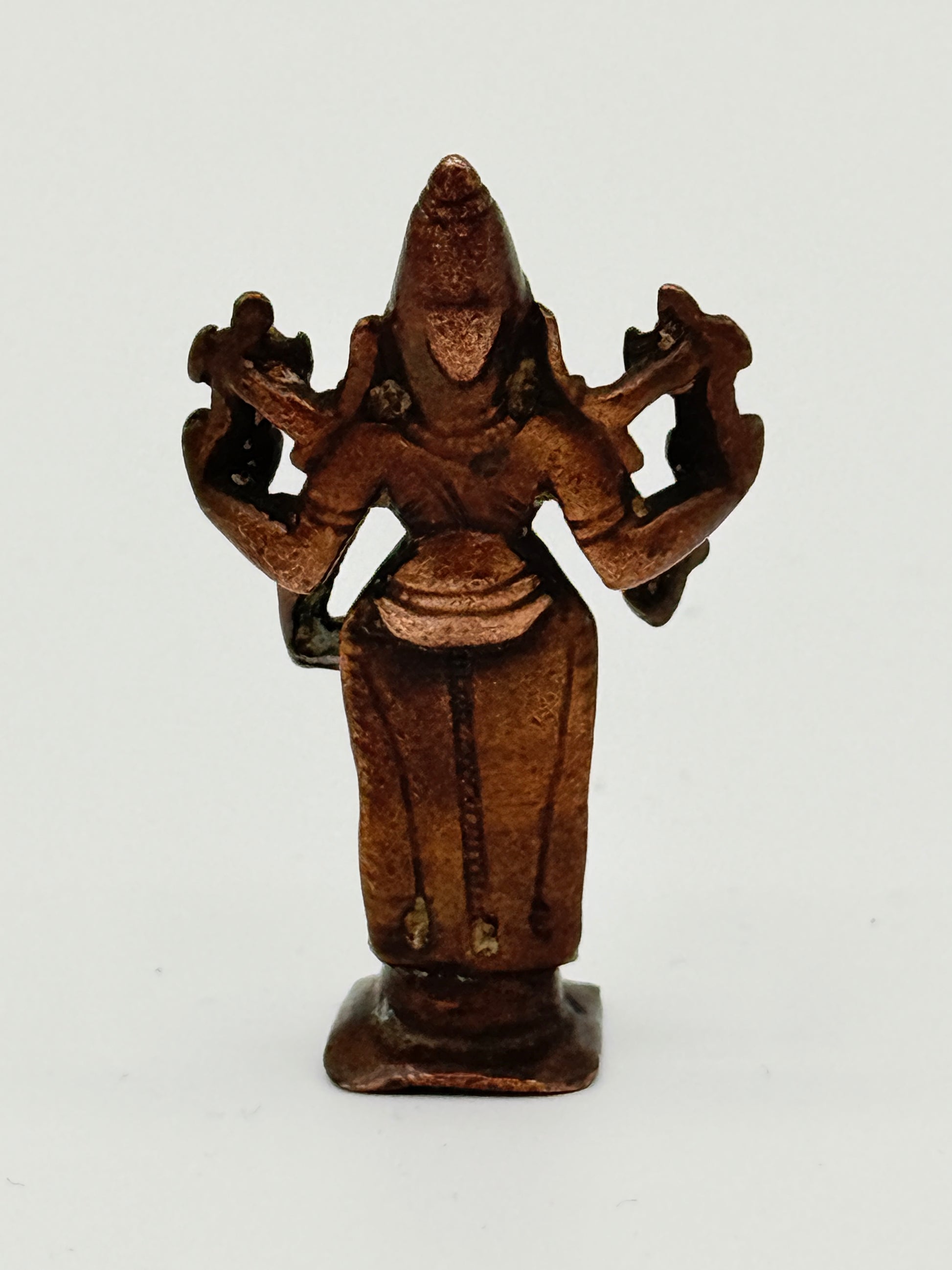 Antik Vishnu kobber statue. Indien. Fra 17.-18. Århundrede