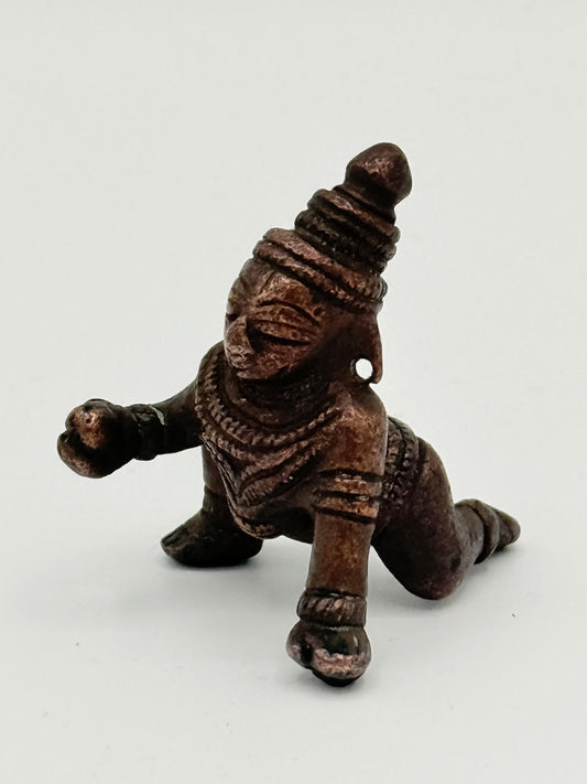 Antik Bala Krishna kobber statue. Indien. Fra 17.-19. Århundrede