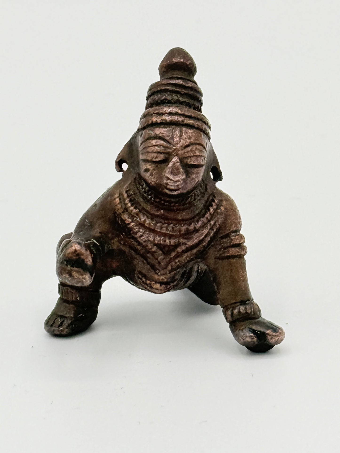 Antik Bala Krishna kobber statue. Indien. Fra 17.-19. Århundrede