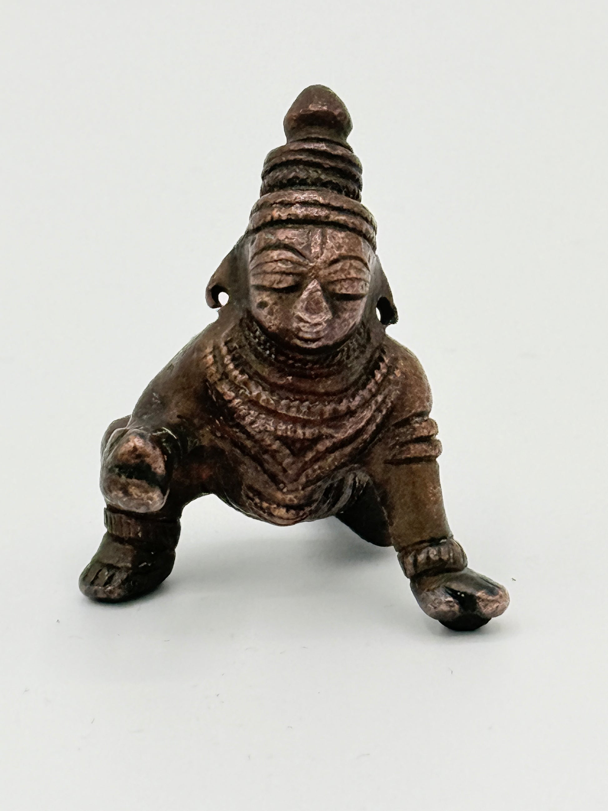 Antik Bala Krishna kobber statue. Indien. Fra 17.-19. Århundrede