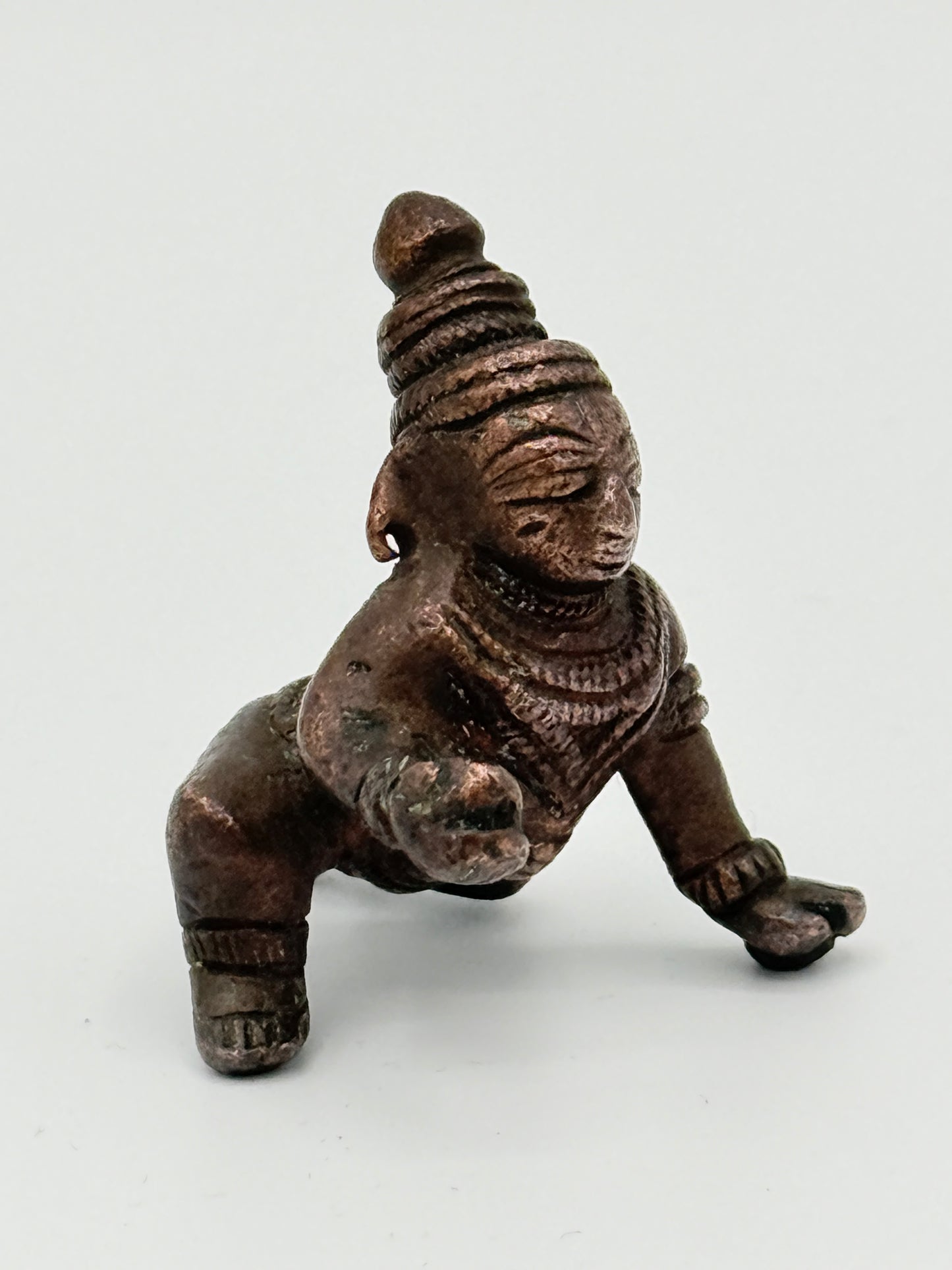 Antik Bala Krishna kobber statue. Indien. Fra 17.-19. Århundrede