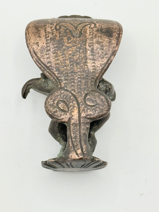 Antik Bala Krishna Kaliya kobber statue. Indien. Fra 17.-19. Århundrede