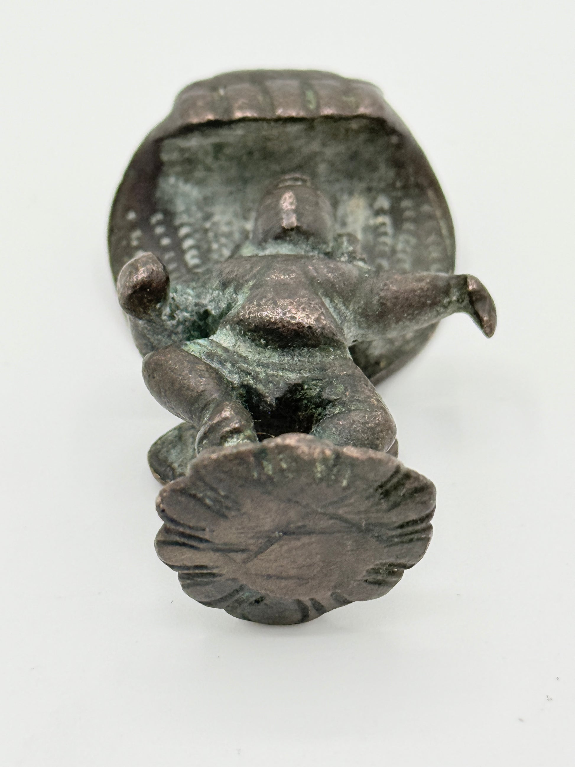 Antik Bala Krishna Kaliya kobber statue. Indien. Fra 17.-19. Århundrede