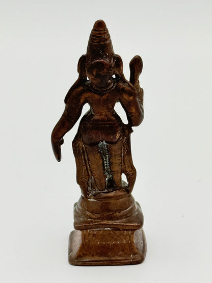 Antik Shri Lakshmi kobber statue. Indien. Fra 17.-18. Århundrede
