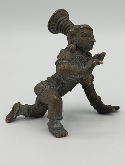 Antik Bala Krishna bronze statue. Indien. Fra 17. Århundrede