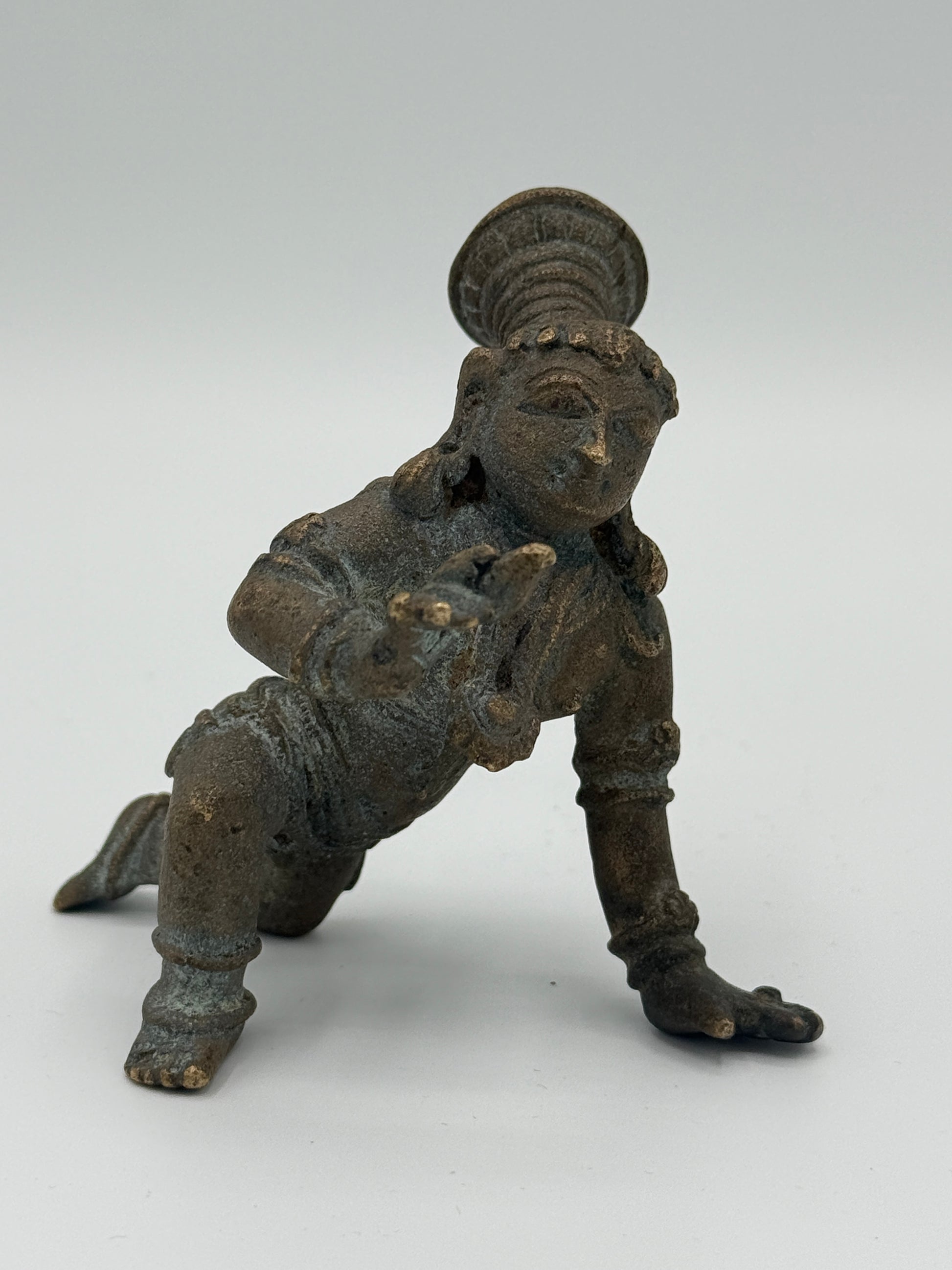 Antik Bala Krishna bronze statue. Indien. Fra 17. Århundrede