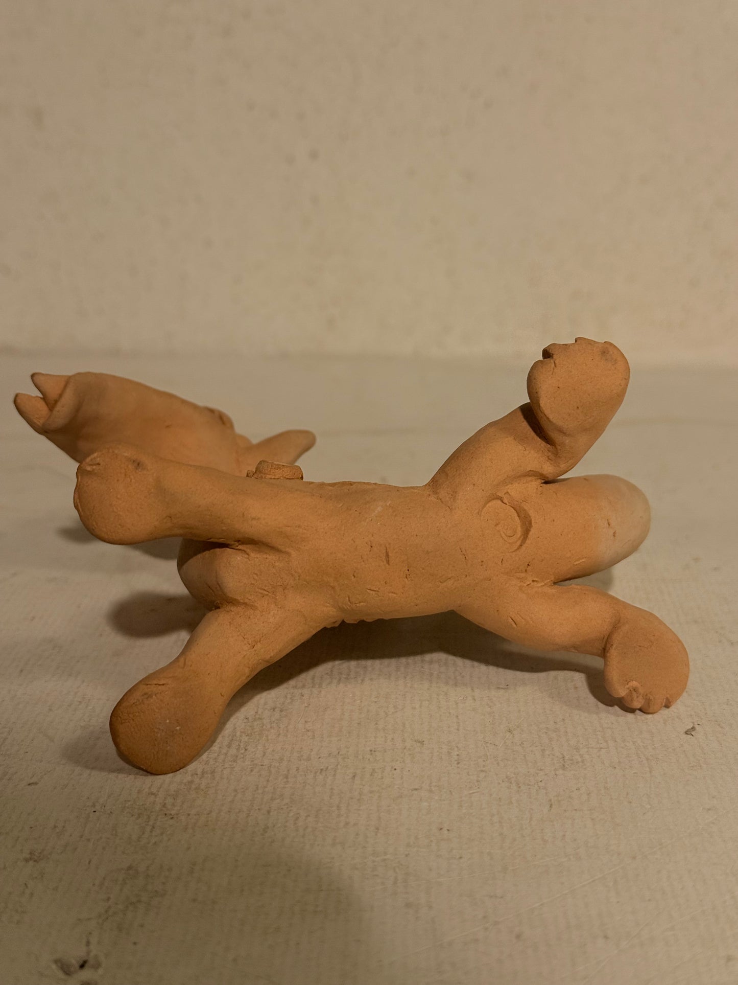 Vintage Dragon with Dove, fired clay, Uzbekistan, Tashkent.