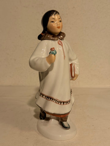 Lomonosov porcelænsfigur af Yakut pige. USSR.